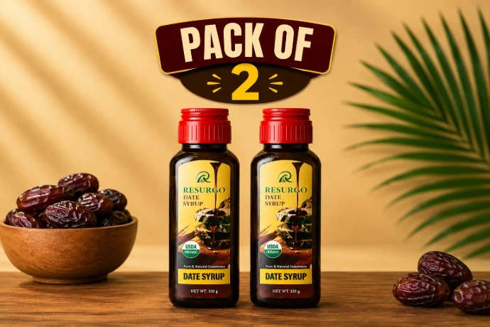Resurgo Date Syrup Pack of 2 – Value bundle of healthy, nutrient-rich date syrup for Pakistani kitchens.