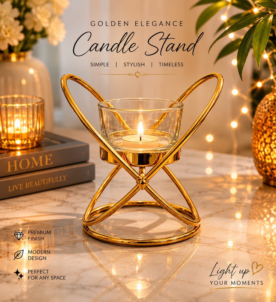 Elegant Black Candle Holder – Decorative Metal Candle Stand for Home & Table Décor Elegant Black Candle Holder – Decorative Metal Candle Stand for Home & Table Décor | Without Candle Size 9x8x11cm